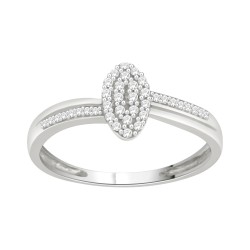 Sterling Silver 1/6ct TDW Diamond Cluster Engagement Ring - Handcrafted By Name My Rings™