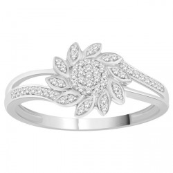 Sterling Silver 1/6ct TDW Diamond Composite Engagement Ring - Handcrafted By Name My Rings™