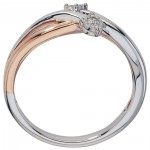 Two-tone Silver Diamond Accent 2-stone Promise Ring by Ever One - Handcrafted By Name My Rings™