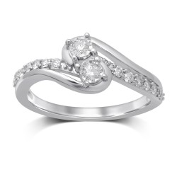 White Gold Diamond Ring - Handcrafted By Name My Rings™