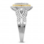 Two-Tone Gold 1 1/2ct TDW Diamond Engagement Ring - Handcrafted By Name My Rings™