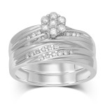 1/3 ct TW 7 RD Flower Top Bridal Ring - Handcrafted By Name My Rings™
