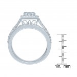 White Gold 1ct TDW Princess Center Diamond Bridal Set - Handcrafted By Name My Rings™