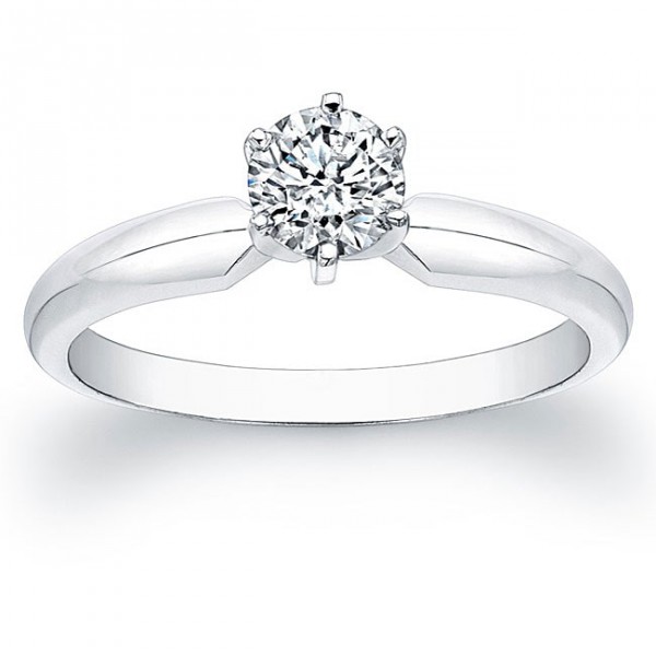White Gold 1/2ct TDW Certified Diamond Solitaire Engagement Ring - Handcrafted By Name My Rings™