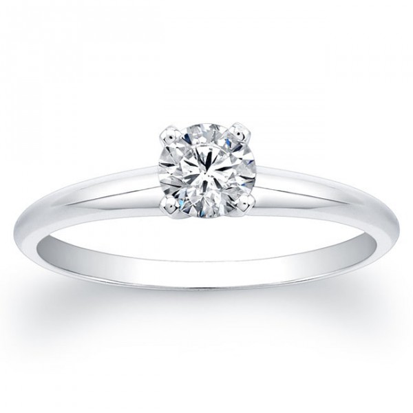 White Gold 3/4ct TDW Round Diamond Solitaire Ring - Handcrafted By Name My Rings™