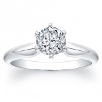 White Gold Certified 1ct TDW 6-Prong Diamond Engagement Solitaire Ring - Handcrafted By Name My Rings™