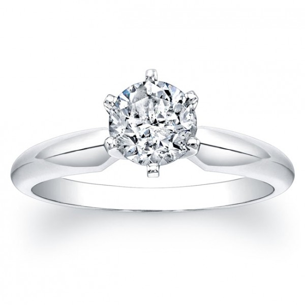 White Gold Certified 1ct TDW 6-Prong Diamond Engagement Solitaire Ring - Handcrafted By Name My Rings™