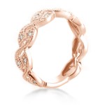 Vintage Diamond Ring Wedding Band 1/6ct TDW in Rose Gold or White Gold by SummerRose - Handcrafted By Name My Rings™