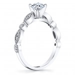 Vintage Round Diamond Engagement Ring White Gold 3/4ct TDW - Handcrafted By Name My Rings™