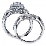 White Gold 2 3/4ct TDW Clarity Enhanced Princess Diamond Bridal Ring Set - Handcrafted By Name My Rings™