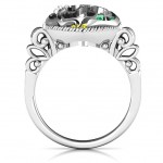 Personalised Mother and Child Caged Hearts Ring with Butterfly Wings Band - Handcrafted By Name My Rings™