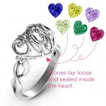 Personalised #1 Mom Caged Hearts Ring with Infinity Band - Handcrafted By Name My Rings™