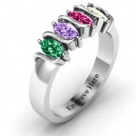 Personalised 25 Oval Stones Ring - Handcrafted By Name My Rings™