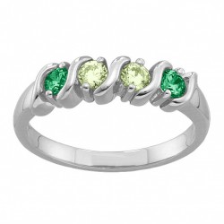 Personalised 26 Gemstones SCurve Ring - Handcrafted By Name My Rings™