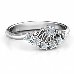 Personalised 4 9 Stone Mom's Glimmering Love Ring - Handcrafted By Name My Rings™
