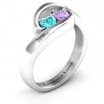 Personalised Pair of Hearts Ring - Handcrafted By Name My Rings™