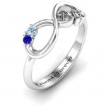 Personalised BFF Friendship Infinity Ring with 2 7 Stones - Handcrafted By Name My Rings™