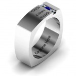 Personalised Cache Squareshaped Gemstone Men's Ring - Handcrafted By Name My Rings™
