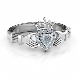 Personalised Claddagh with Halo Ring - Handcrafted By Name My Rings™