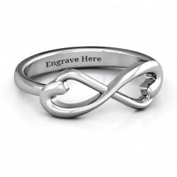 Personalised Classic Hearts Infinity Ring - Handcrafted By Name My Rings™