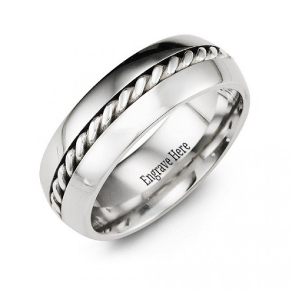 Personalised Cobalt Rope Ring - Handcrafted By Name My Rings™
