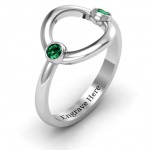 Personalised Double Stone Karma Ring - Handcrafted By Name My Rings™