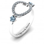 Personalised Double stone Karma Ring with Accents - Handcrafted By Name My Rings™