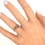 Personalised Duo of Hearts Infinity Ring - Handcrafted By Name My Rings™