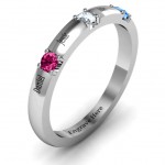 Personalised Elegant Three Gemstone Ring - Handcrafted By Name My Rings™