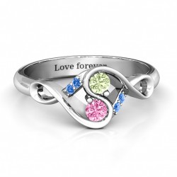 Personalised Element of Infinity Two Stone Ring - Handcrafted By Name My Rings™