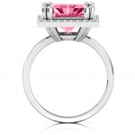 Personalised Emerald Cut Statement Ring with Halo - Handcrafted By Name My Rings™