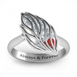 Personalised Exquisite Elm Cage Leaf Ring - Handcrafted By Name My Rings™