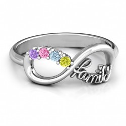 Personalised Family Infinite Love with Stones Ring - Handcrafted By Name My Rings™
