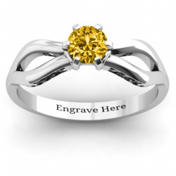 Personalised Fancy Split Shank Solitaire Ring - Handcrafted By Name My Rings™