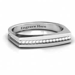 Personalised Fissure Beaded Groove Women's Ring - Handcrafted By Name My Rings™
