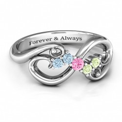 Personalised Flourish Infinity Ring with Gemstones - Handcrafted By Name My Rings™
