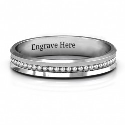 Personalised Forge Beaded Groove Bevelled Women's Ring - Handcrafted By Name My Rings™