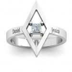 Personalised Glam Diamond Ring - Handcrafted By Name My Rings™