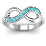 Personalised Infinity Ring with Single Accent Row - Handcrafted By Name My Rings™