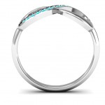 Personalised Infinity Ring with Single Accent Row - Handcrafted By Name My Rings™
