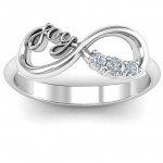 Personalised Joy Infinity Ring with 3 Stones - Handcrafted By Name My Rings™