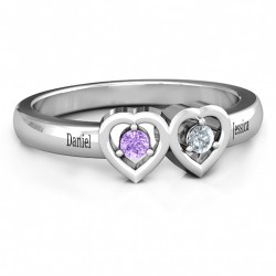 Personalised Kissing Hearts Ring - Handcrafted By Name My Rings™