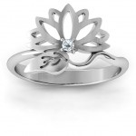 Personalised Leaves and Lotus Wrap Ring - Handcrafted By Name My Rings™