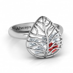Personalised Lovely Lilac Cage Leaf Ring - Handcrafted By Name My Rings™