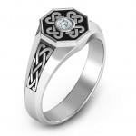 Personalised Men's Celtic Knot Signet Ring - Handcrafted By Name My Rings™