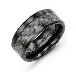 Personalised Men's Nightfall Ceramic Ring - Handcrafted By Name My Rings™