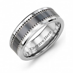Personalised Men's Trail Tungsten Ring - Handcrafted By Name My Rings™