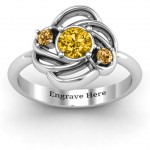 Personalised Multi Stone Love Knot Ring - Handcrafted By Name My Rings™