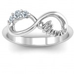 Personalised Mum's Infinite Love with Stones Ring - Handcrafted By Name My Rings™