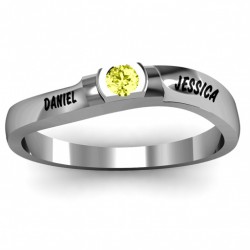 Personalised Open Bezel Set Swirl Ring - Handcrafted By Name My Rings™